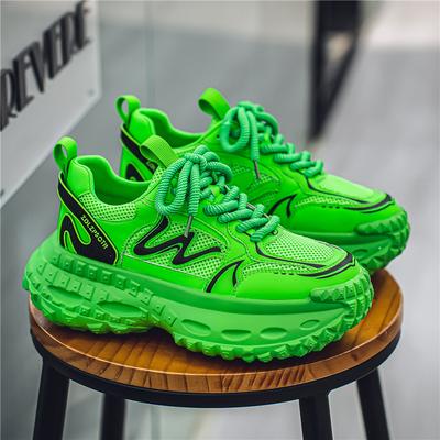 Fashion Trend Green Men Casual Sneakers Designer Chunky Trainers Breathable High Platform Sneakers Men Height Increase Mens Sport Shoes