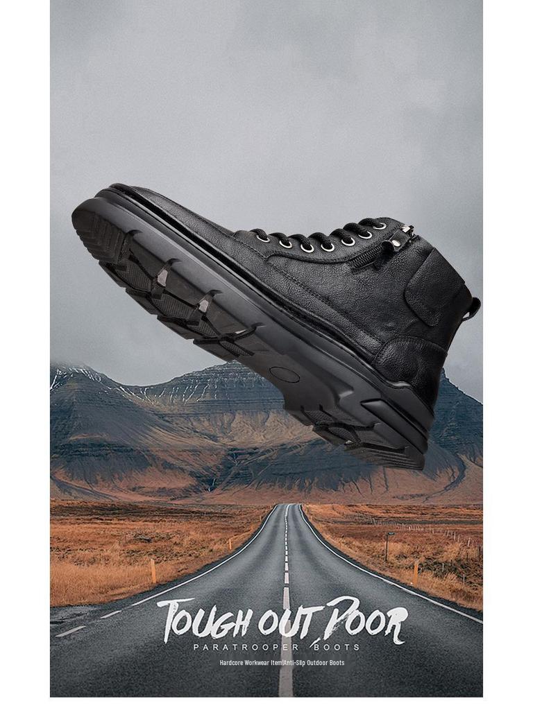 2024 Men's High-Top Martin Boots - Thickened Autumn/Winter Plus Velvet Cotton Sneakers