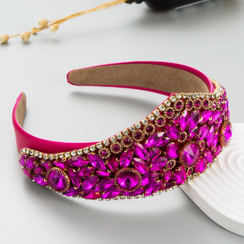 Color Rhinestone Headbands Fashion Hair Accessories Women Party Full Diamond Super Flash Crown Hairband Hair Band Hoop Headwear