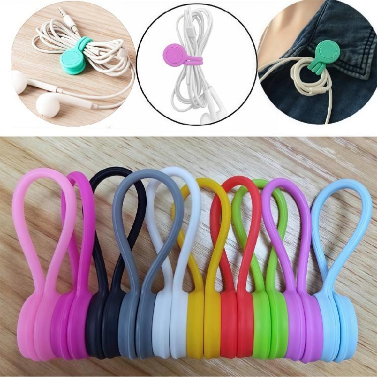 Cable Winder Cord USB Wire Tie Earphone Cable Ptotector Storage Holder Headphones Silicone Cable Organization Magnetic