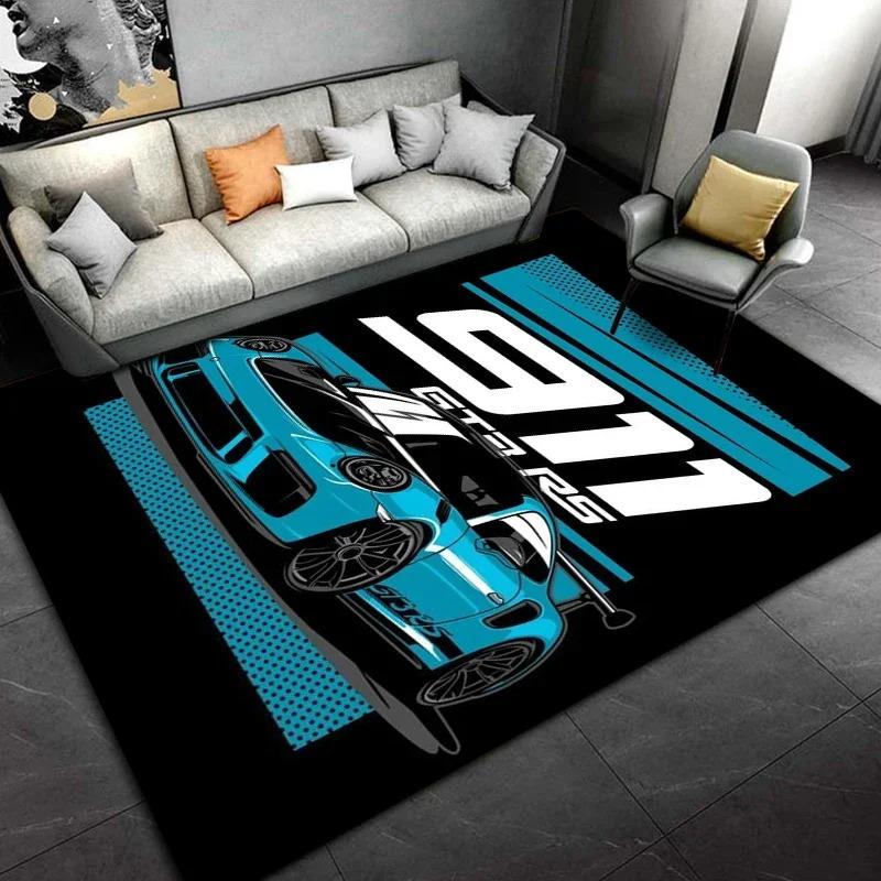 

Large Size Car Themed Rug, Sports Car and Artistic Pattern Living Room Mat, Home Decor Carpet, Diverse Scene Floor Cover 50x80cm
