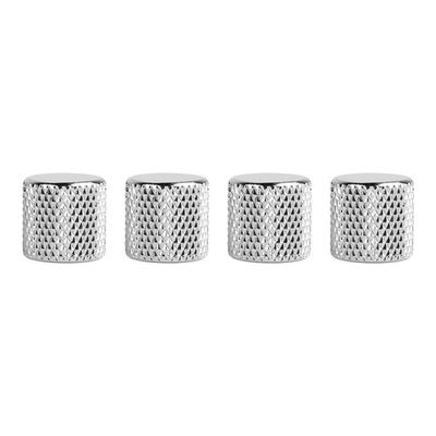 4 Stück E-Gitarren Knöpfe Set Metall Potentiometer Kappe Lautstärke Tonregler für Bass Silber