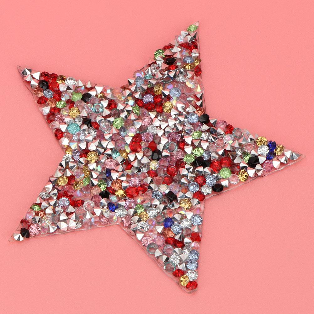 Aufnäher mit Strasssteinen, Stern-Applikation, zum Aufbügeln auf Kleidung, für Kleider, Schuhe, Taschen, Hüte, 10 Stück (Bunt)