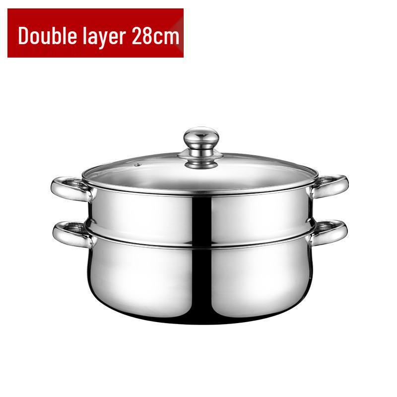 

Многоярусная пароварка и кастрюля из нержавеющей стали большой вместимости - варианты от двух до пяти ярусов 28cm Online Special with Anti-overflow