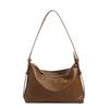 Vegetable-tanned Leather Hobo Bag for Women, Suede Underarm Bag, Commuter Dumpling Bag, Shoulder and Crossbody Bag, New for Autumn and Winter