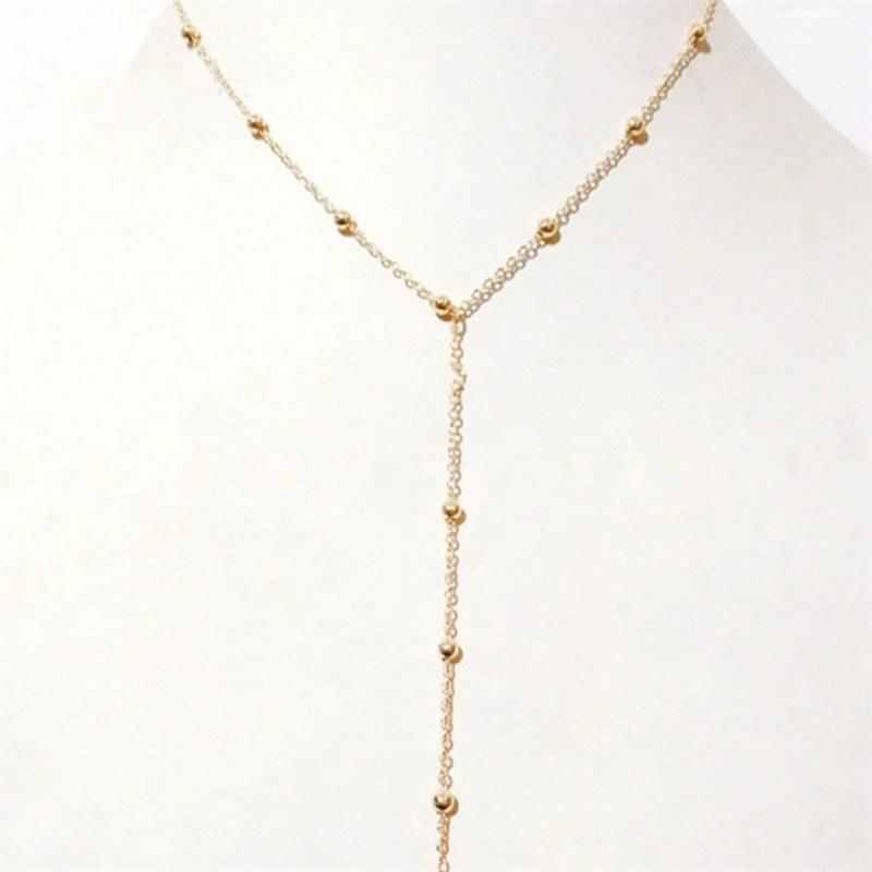 Golden Plated Necklace for Women Fashion Double Laryered Long Chain Drop Pendant Choker Necklaces Fashion Gifts