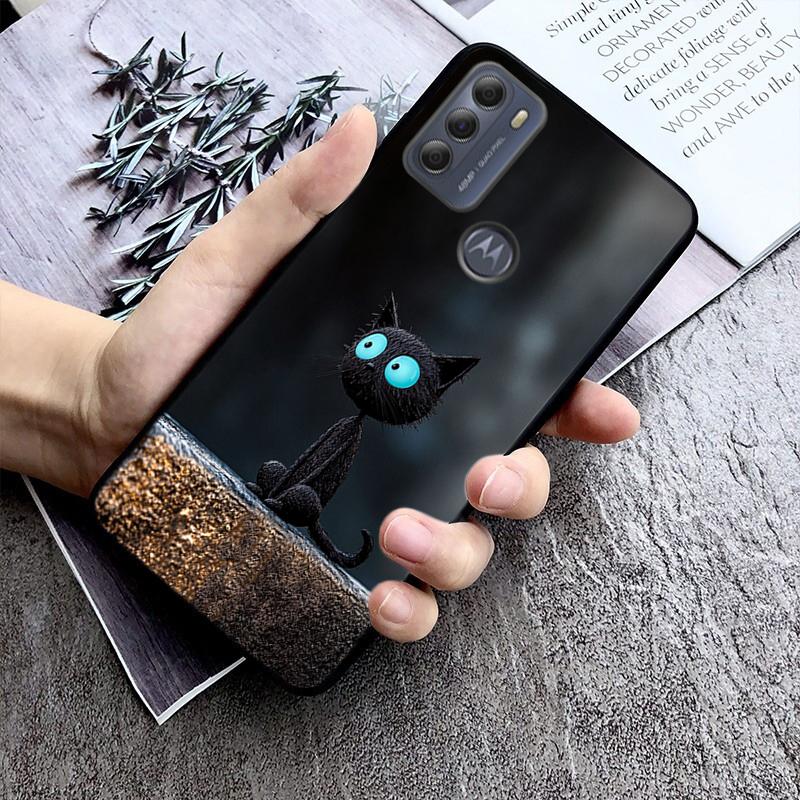 Phone Case For Moto G85 G55 G05 G14 G75 G31 G50 G10 G20 G30 G60 G13 G32 G84 G54 G53 G72 G24 Power Black Cats