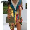 JPNTKY Fashion Summer Spring Short Sleeve V-Neck Casual Dresses