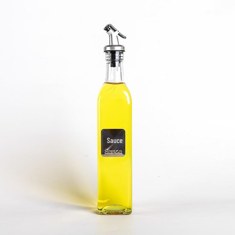 Leak-Proof Glass Oil Bottle - Kitchen Seasoning Container for Soy Sauce, Vinegar, or Wine, Customizable with Logo