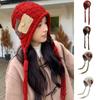 Harajuku Designed Crochet Lei Feng Hat Button Ear Protection Hat Kawaii Women Bucket Cap  Ladies
