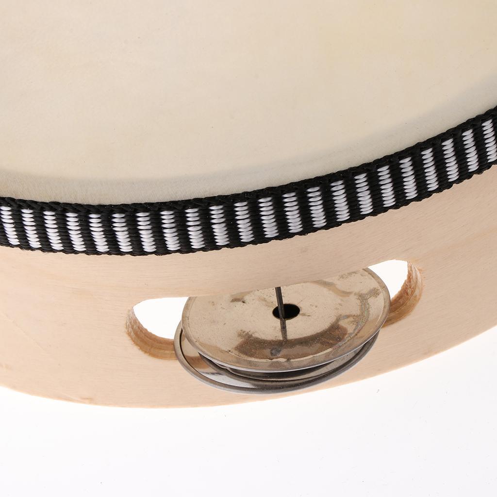 Wooden Musical Tambourine Beat Instrument Hand Drum Educational Toys 6inch