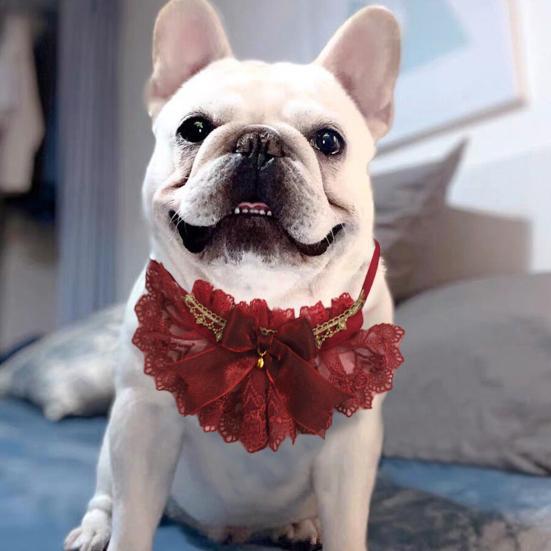 Practical Comfortable Soft Dog Collar Pets Cat Bowknot Neck Scarf for New Year