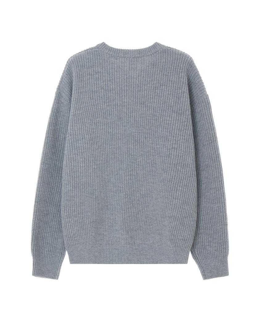 LEE Applique Big Twitch Logo Knit Light Gray
