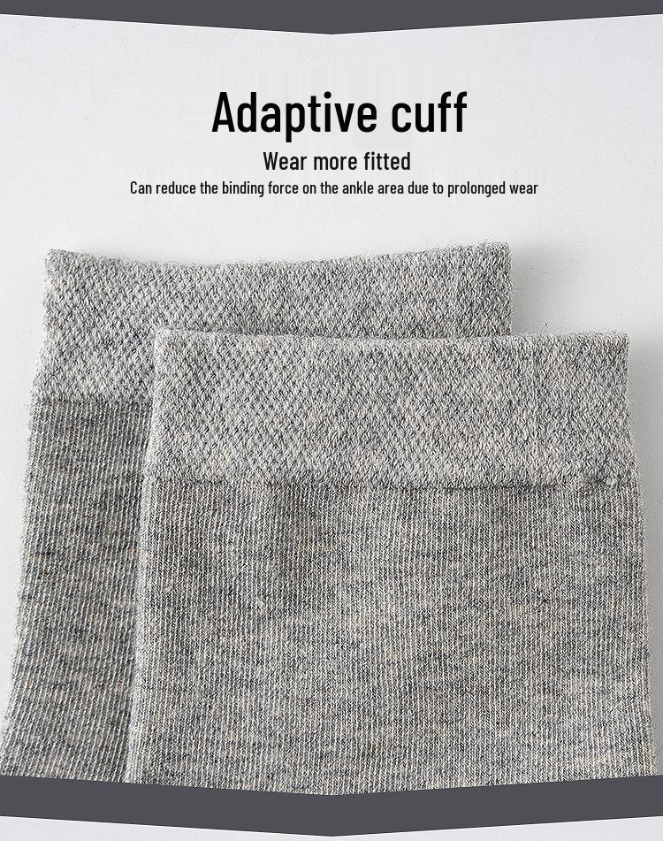 Youyuan Men's Odor-Resistant Cotton Mid-Calf Socks, Antibacterial & Breathable with Mugwort Aromatherapy, Sweat-Absorbing Solid Color.