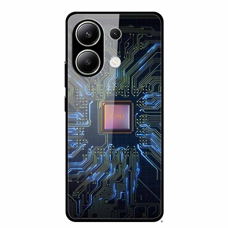 Glass Back Cover For Xiaomi Redmi Note 13 Case Note13 Pro Coque Hard Tempered Glass Case For Redmi Note 13 Pro Case Soft Bumper