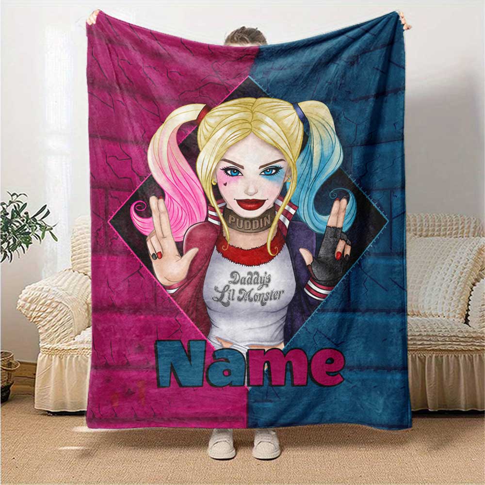 Warner (4) Customize Your Name Blanket Cozy Customizable Blanket Comfortable Suitable for Sofa Office Chair Home Decor Couch Ideal for All Seasons