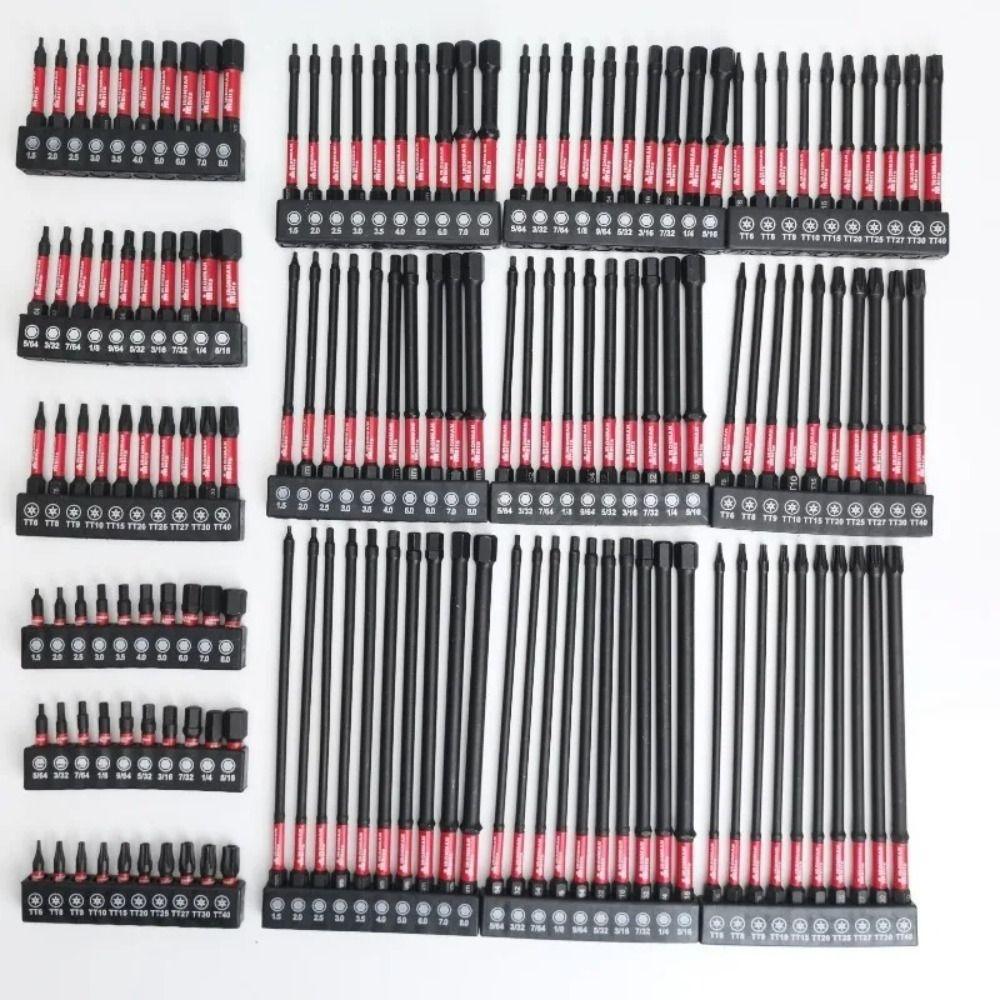 Batch Head Impact Screwdriver Bits S2 Steel Hex Shank Screwdriver Bits  With Holder