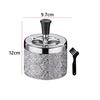 Push Down Ashtray with Lid Spinning Ashtray Windproof Self-Cleaning Ashtray Metal Desktop Ashtray for Cigarette Smoking