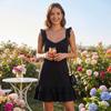 Women Sleeveless V Neck Casual Dress with Ruffle Hem and Shoulder Relaxed Fit Lightweight Summer Wear