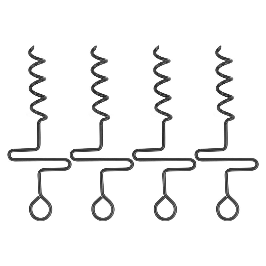 4PCS Spiral Tent Tacks Iron Stable Spiral Type Heavy Duty Spiral Tent Stake for Tent Trampolines