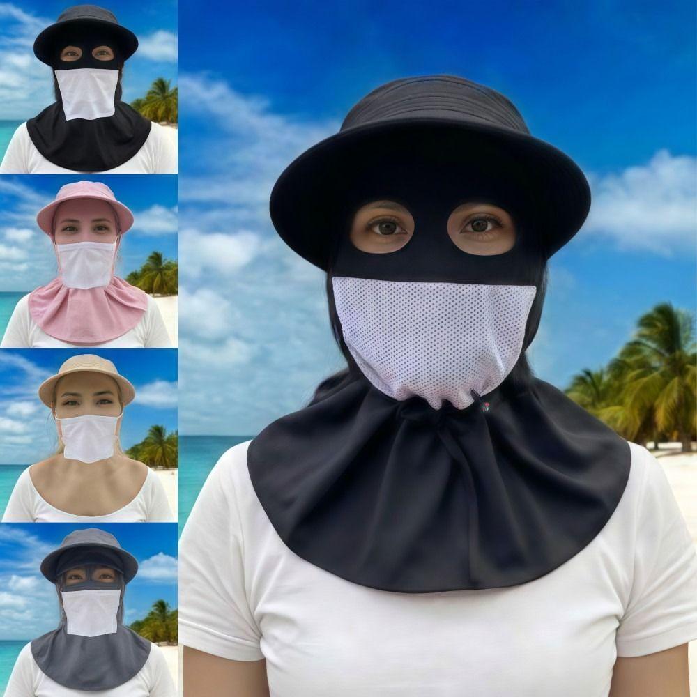 Wide Brim Face Mask Sun Hat Breathable Lightweight Tea Picking Work Hat Full Wrap UV Protection Fisherman's Hat Unisex Summer