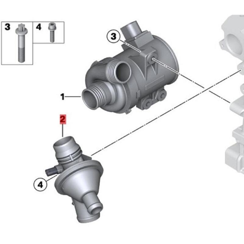 Engine Temperature Controller Coolant Thermostat Housing Regulator Compatible for F22 F30 F32 F10 F25 E89 328i 528i 2.0L