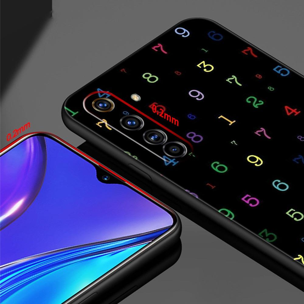 Number Pattern Soft TPU For Realme 13 12 11 10 9 Pro Plus GT3 GT2 C21 C25 C35 C53 C55 C67 Pro 5G Phone Case Cover Fundas Capas