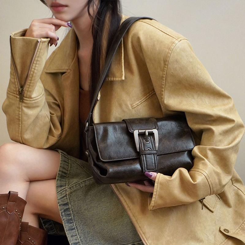Kadınlar için çapraz askılı vintage tarzı tote omuz çantası koltuk altı çantası bayanlar