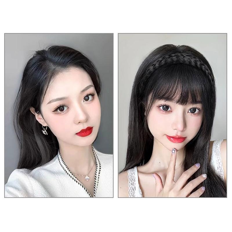 Wig Headband Air Bangs Natural Invisible Straight Bangs Seamless Natural Forehead Fake Bangs Hairstyle Tools