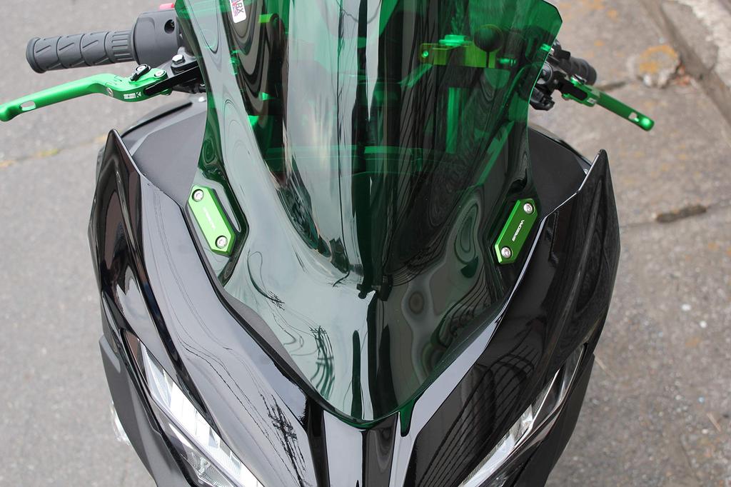 SSK Mirror Hole Cover Color: Titanium KAWASAKI NINJA250 2013-2018 NINJA250SL 2015- NINJA400 2018- NINJA650 2017- AMHKA01TM