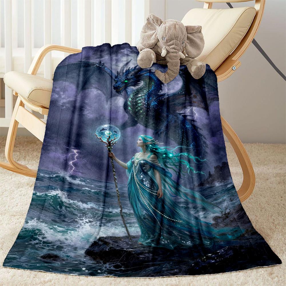 Gothic Style Blanket Soft & Cozy Perfect for Bed Office Chair Seaside for All Seasons Digital Print Best Holiday Gift for Friends Family