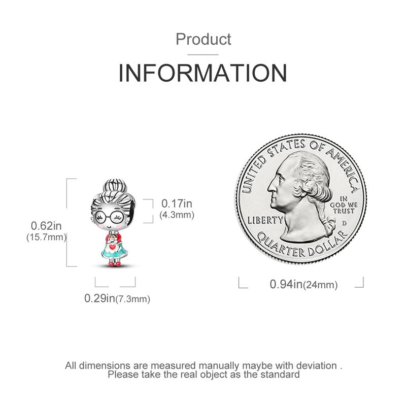 Charms Copper Warm Grandmother Family Affection Beads Fit Charms Plata Original Bracelet Beads Women Jewellery Making