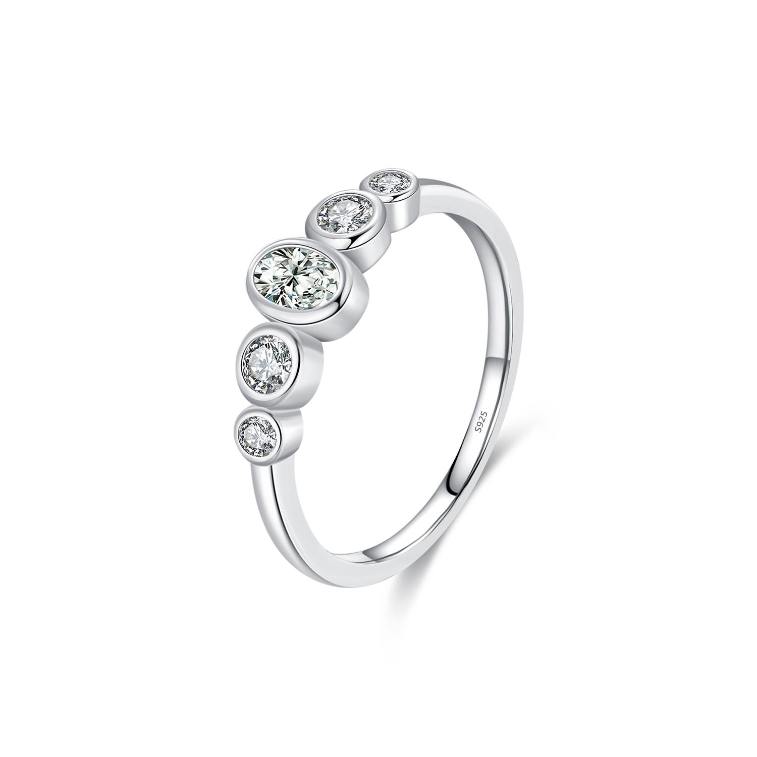 

925 Sterling Silver Basic Simple Sparkling Oval Zirconia Ring For Women Wedding Statement Fine Jewelry 5
