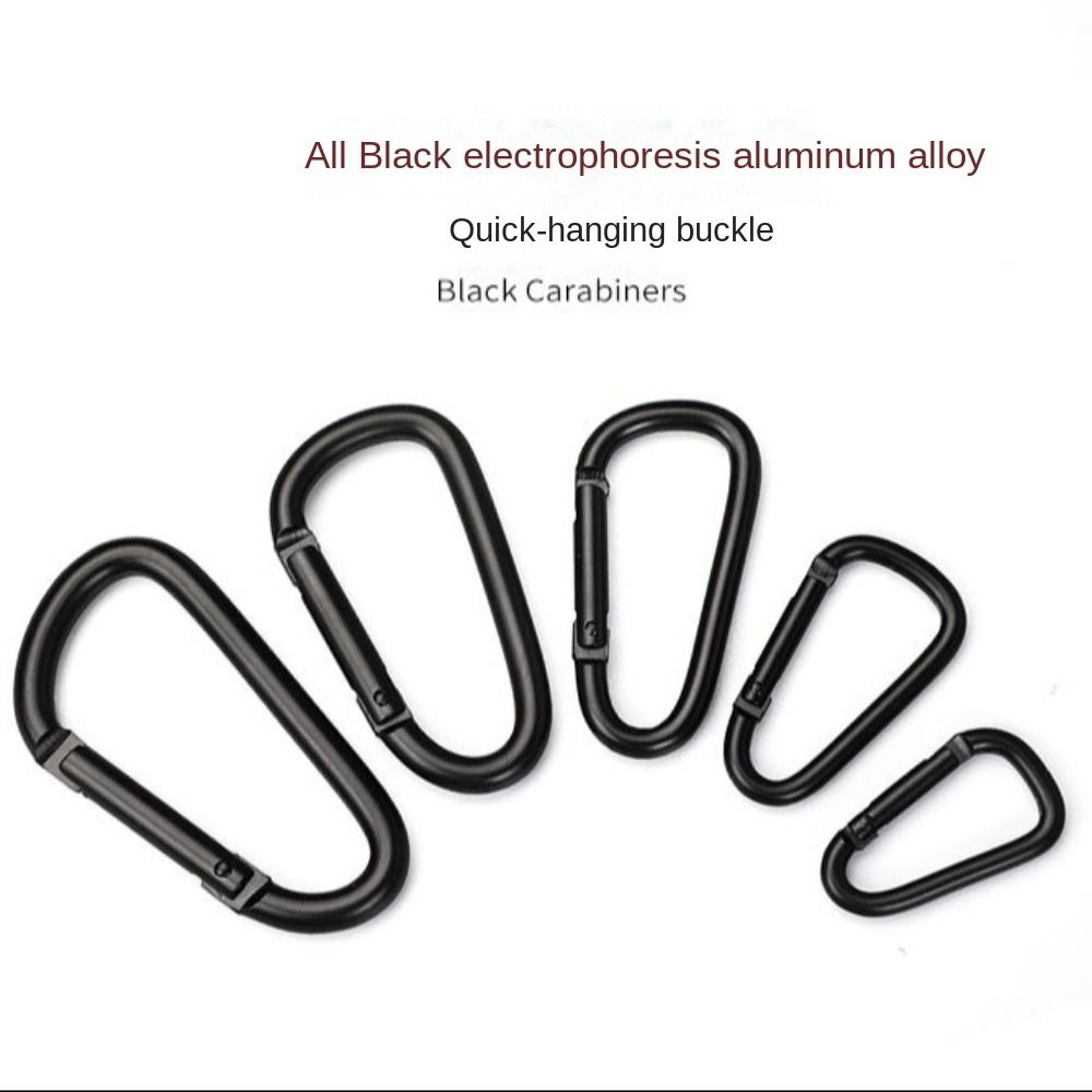 5pcs Electrophoresis D Type Carabiner D Type Outdoor Sports Buckle  Outdoor Camping