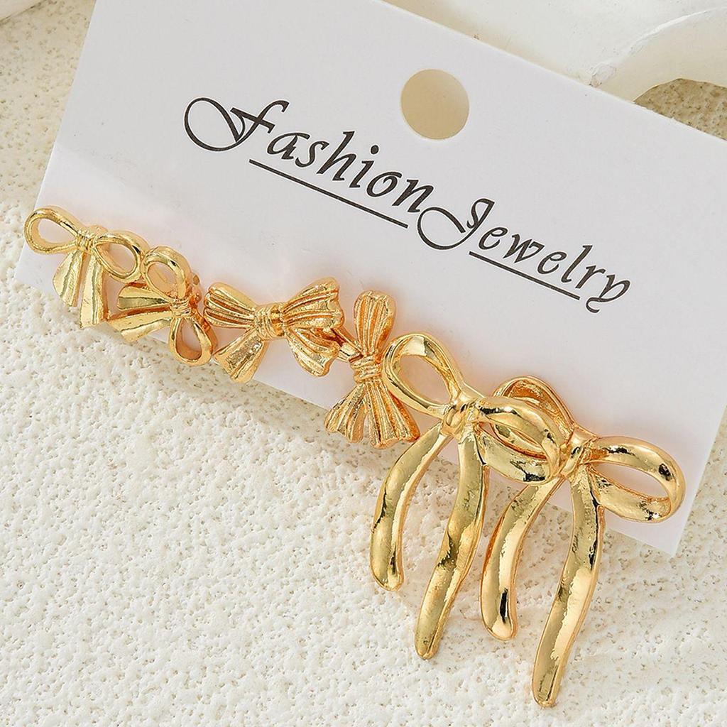 Elegance Trio: Women's Light Luxury Bow Earrings Set