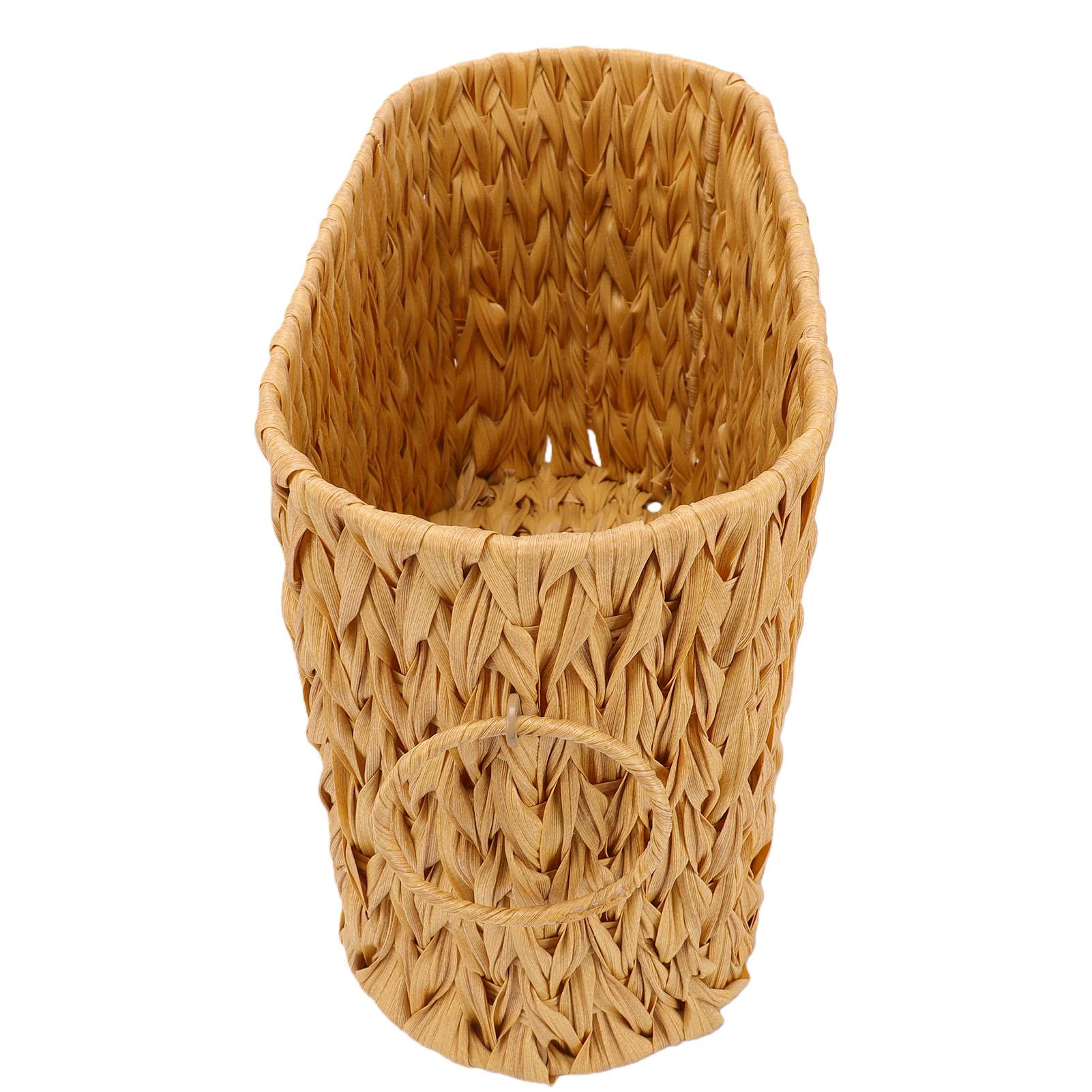 

Rectangular Toilet Paper Basket Faux Rattan Woven Desktop Snack Sundries Storage Basket Home Decor