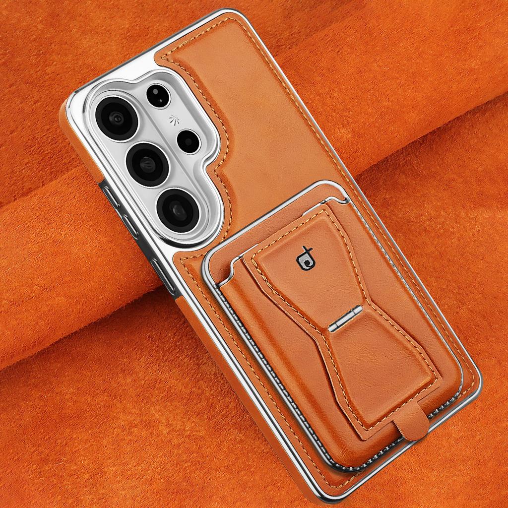 Premium Business Leather Case For Samsung Galaxy S26 Edge S25 Ultra S24+ Plus S23 Cover With Magnetic Card Slot Holder Pocket