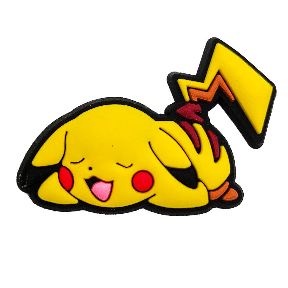 Cartoon Pokemon Pikachu Clogs mit Blumenschnallen - Weiche Gummi-Schuhaccessoires