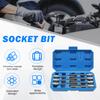 7 Pcs Hexagonal Bit Socket Set Alloy Steel 3/8 Inch Drive Compact Easy To Identify Extra Long Hex Socket Set for Home Repair