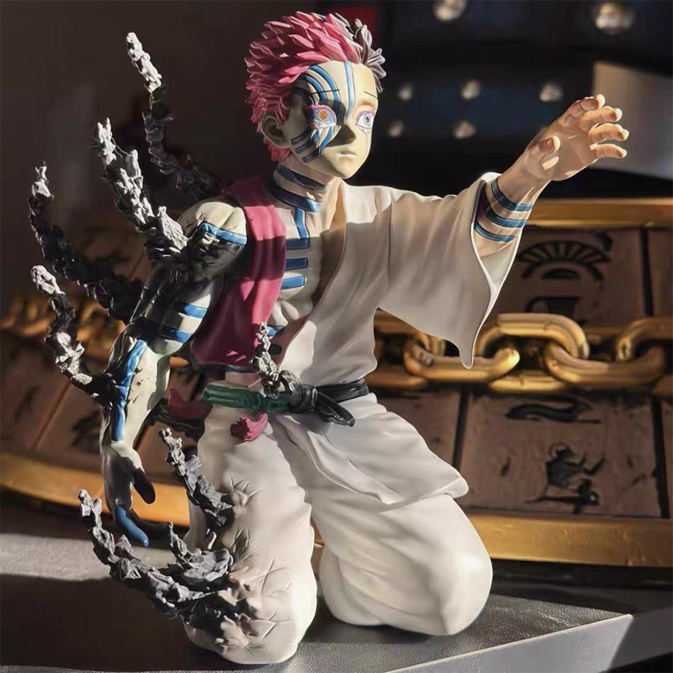 In Stock 14cm Anime Demon Slayer Akaza Hakuji Figure Model Desktop Ornament Toy Collectible pvc Model Birthday Christmas Gift