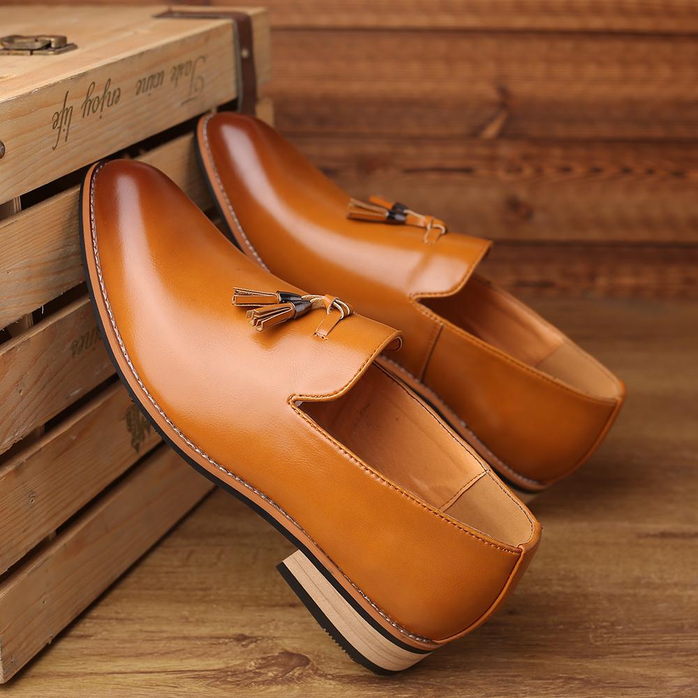 Fashion Handmade Men's Leather Shoes Casual Shoes Elegantes Men Loafers Office Formal Dress Flats Outdoor Driving Shoes Tassel Moccasins