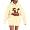 Women's Casual Comfortable Long-Sleeved Christmas Letter-Printed Warm Hooded Crew-Neck Sweatshirt