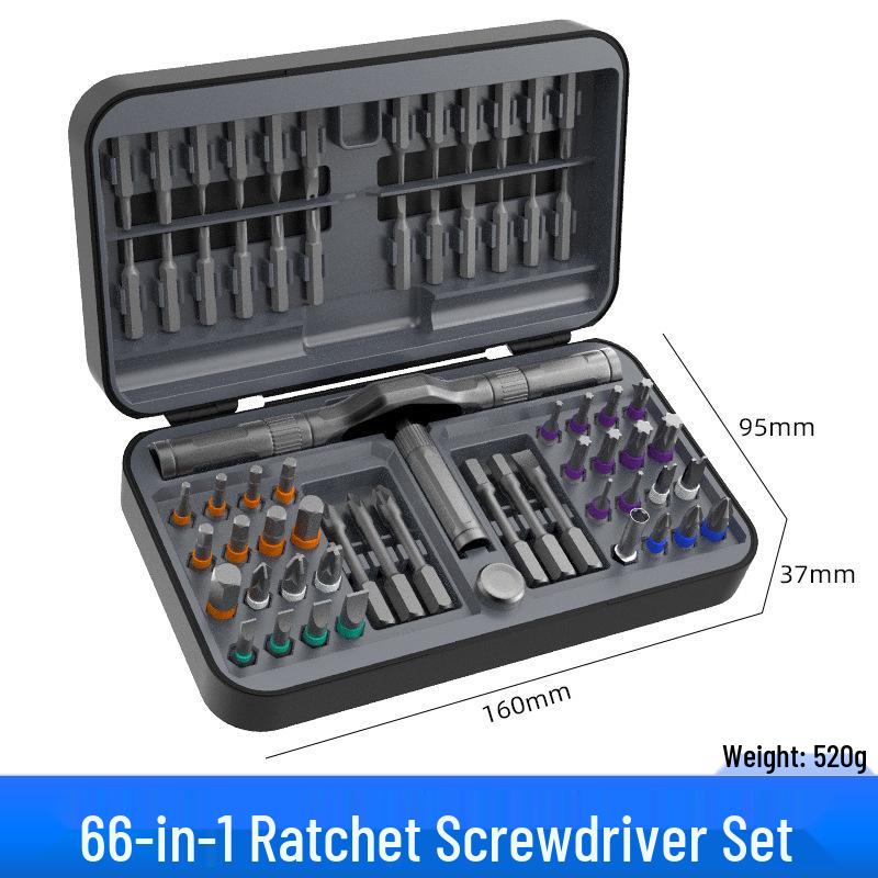 24-in-1 Multifunctional Ratchet Screwdriver Set: Strong Magnetic Phillips & Flat Head Bits for Household Use