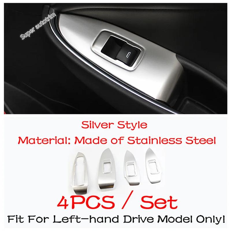 Car Inner Door Armrest Window Lift Button Control Panel Cover Trim Stainless Steel Accessories For Chevrolet Malibu 2016 -