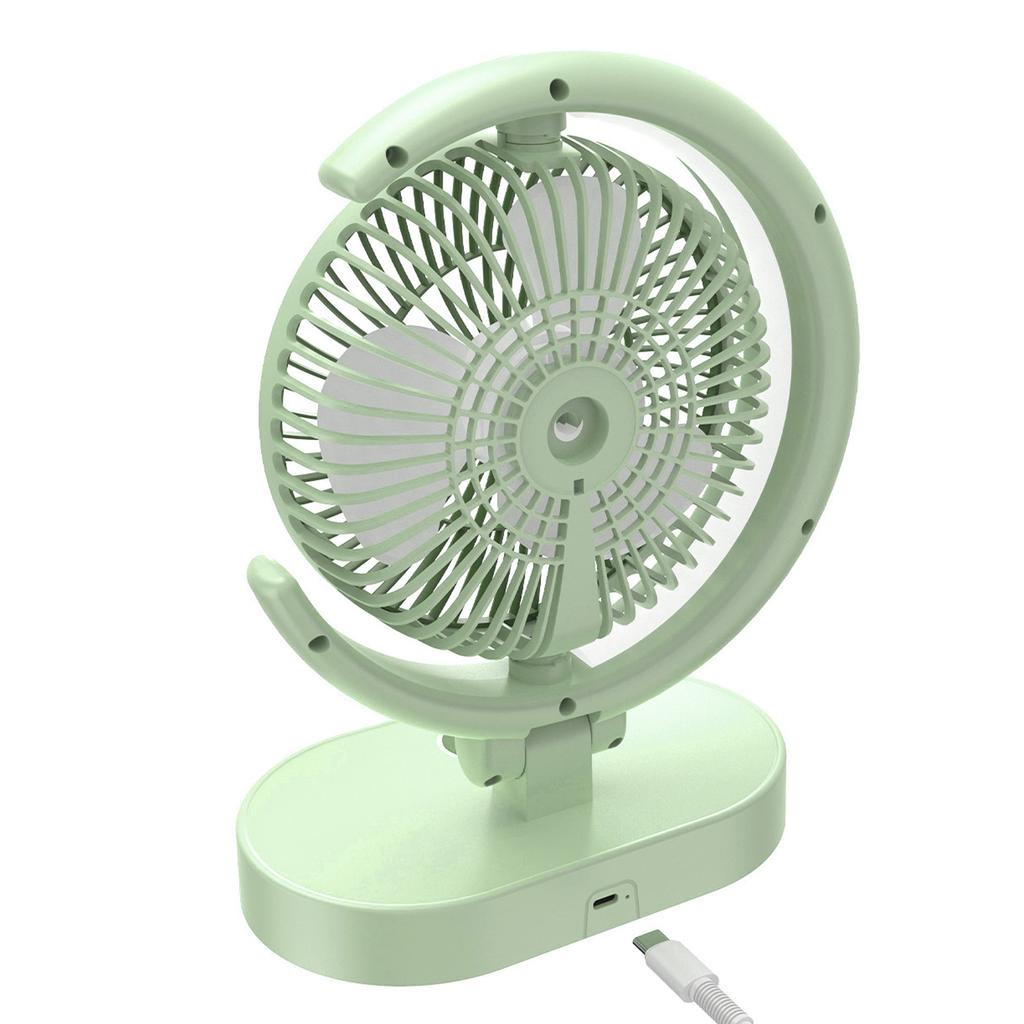 USB Desk Fan Rechargeable Quiet Small Portable Desktop Table Fan with Light for Home Travel