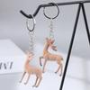 1/2Pcs Cute 3D Christmas Elk Keychains For Women Men Kawaii Flocked Sika Deer Pendant Bag Airpods Box Car Charm Jewelry