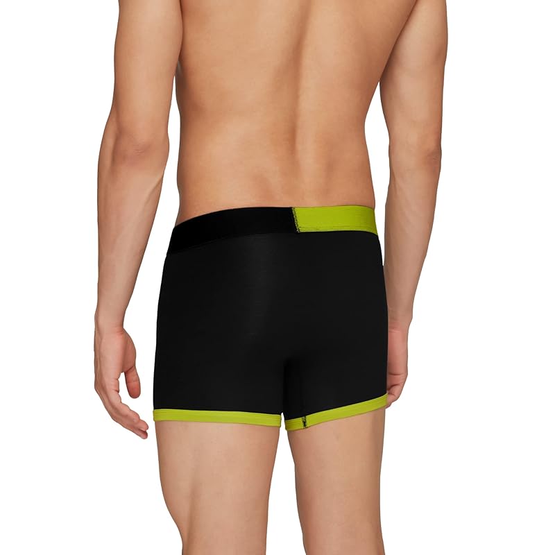 XYXX Men s Underwear Dualist IntelliSoft Antimicrobial Micro Modal Trunk Pack of 3 (Navigate & Black Iris ; Lime Punch & M красный