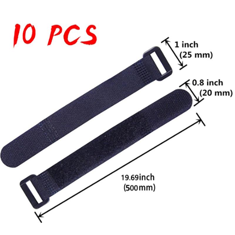 

10 штук ремней с застежкой-липучкой Reverse Buckle, ремешок для велосипедного тахографа, проволочный ремешок чёрный