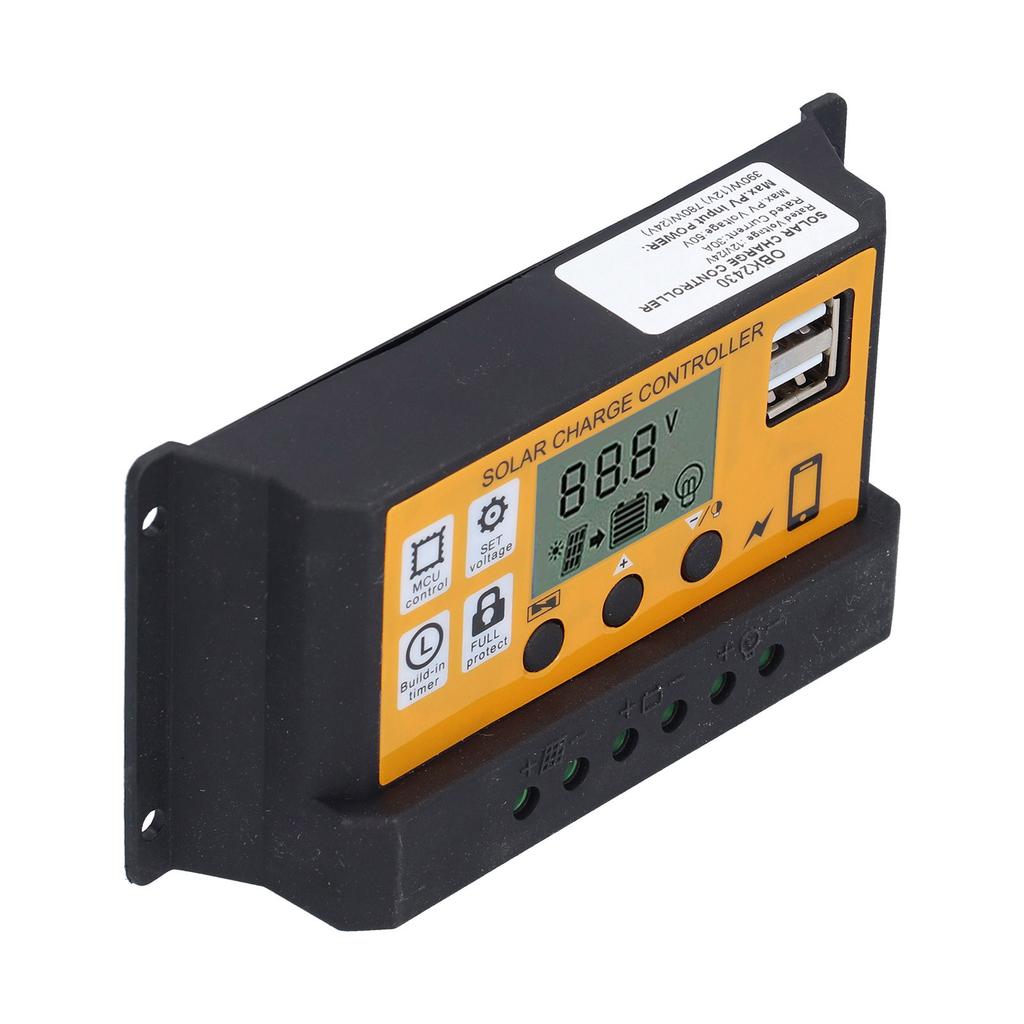 Smart Charge Controller Photovoltaic Power Generation Automatic Control Equipment 12V 24V 30AYellow