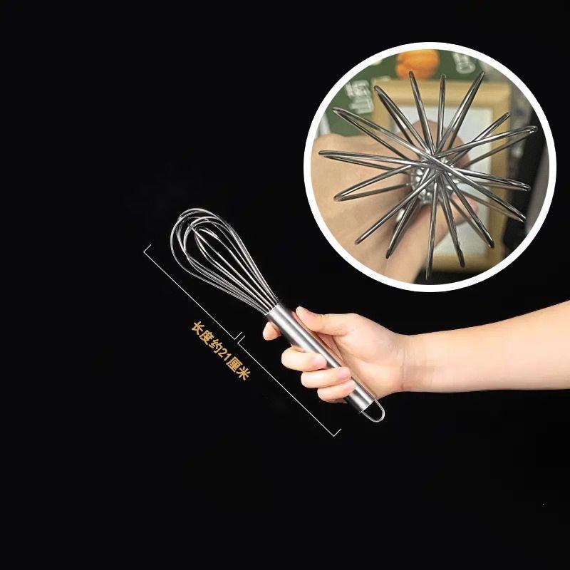 Commercial 304 Stainless Steel Egg Beater - 16 Wire Whisk for Baking and Whipping Cream, Large Size